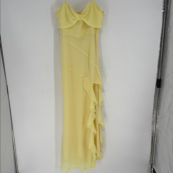 NWT yellow ruffle dress Billy J Kiyah Midi dress size 10 - Picture 5 of 8